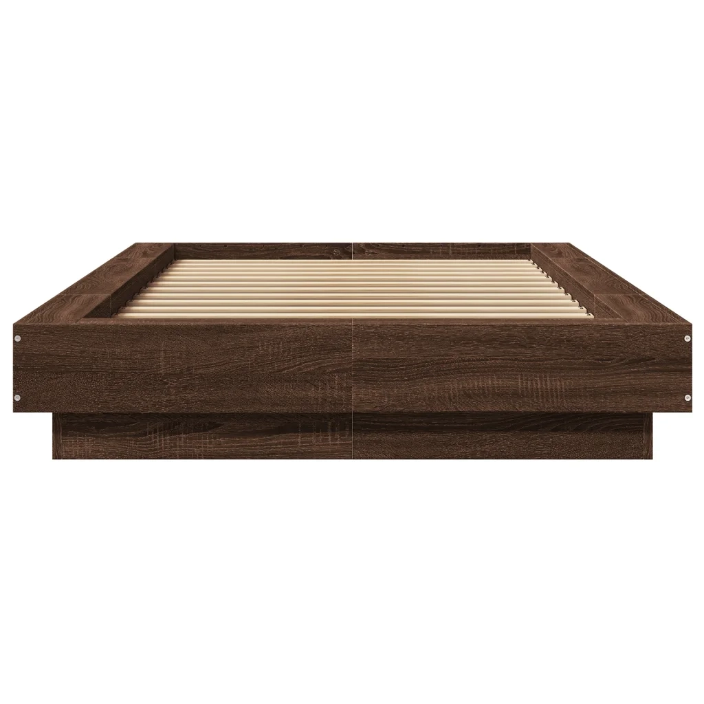 Giroletto Luci LED Rovere Marrone 90x200cm in Legno Multistrato