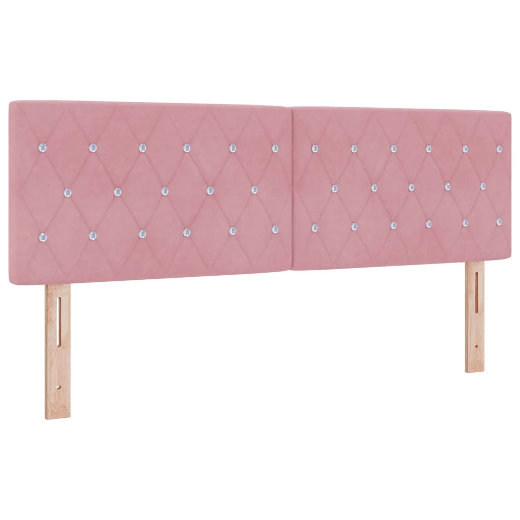 Letto Ottomano con Materasso e LED Rosa 140 x 190 cm Velluto 3457070