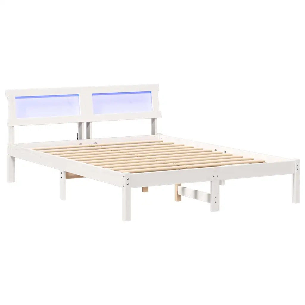 Struttura del letto Bianco 120 x 200 cm Pino massello 872822
