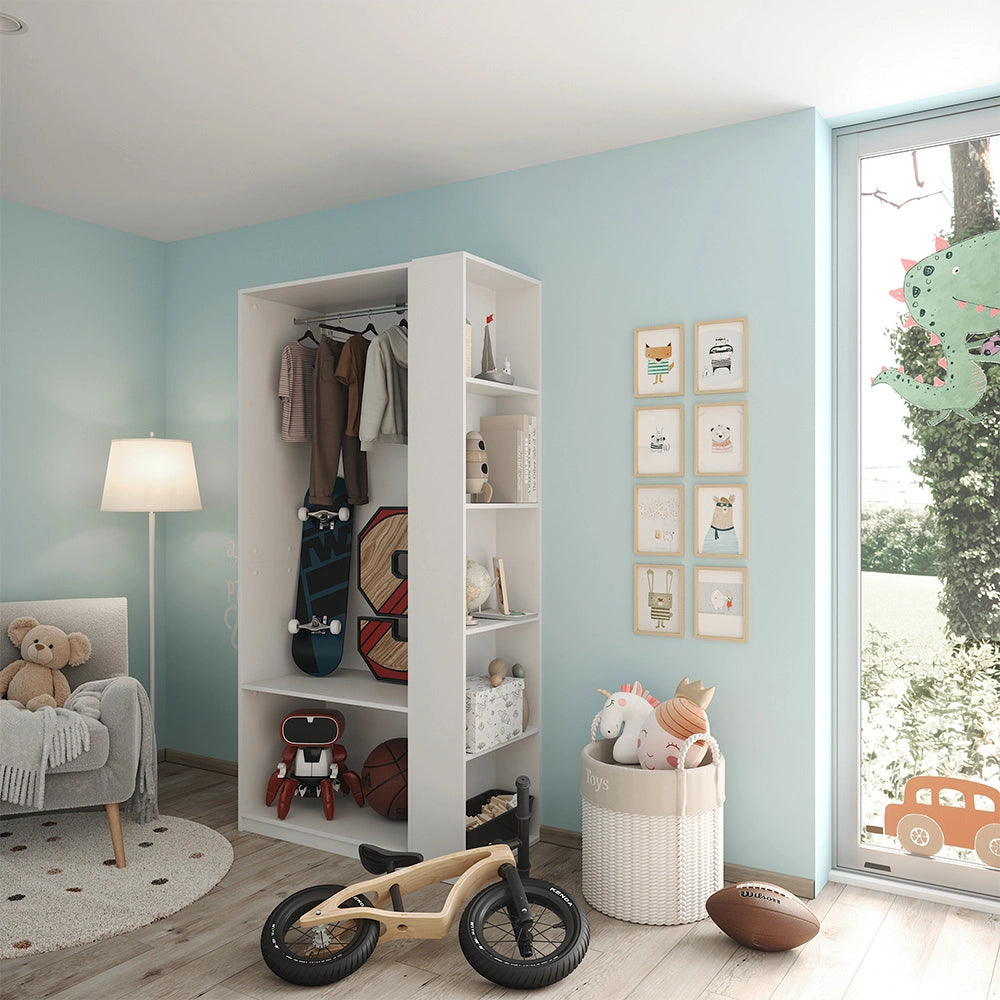 Armadio Elmo Bianco 80 x 200 cm Set di 2 Vicco