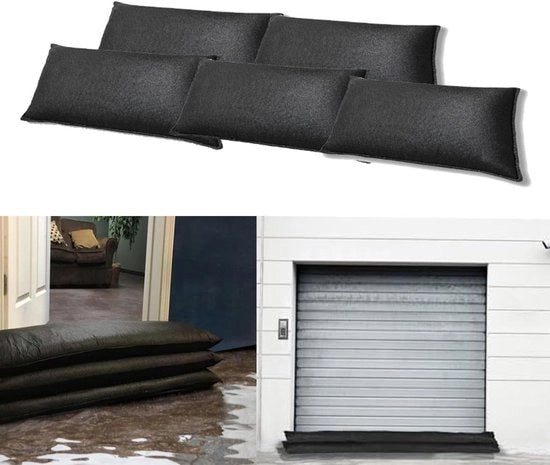 4 sacchi di sabbia attivati dall'acqua per il controllo delle inondazioni e l'assorbimento dell'acqua - barriera d'onda per casa, garage e giardino 20x90 cm
