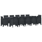 Set da Pranzo per Giardino 13 pcs Antracite Rattan sintetico
