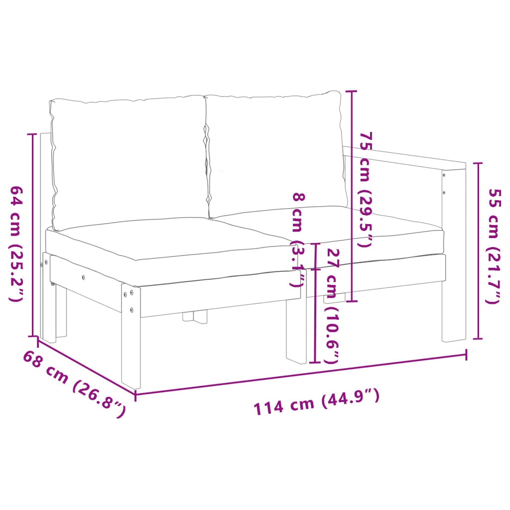 Set Divano da Giardino 5 pz con Cuscini Legno Massello Acacia 3214862