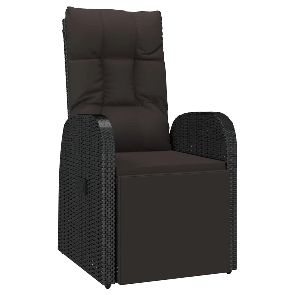 Set di mobili da giardino mobili da esterno set da 2 pezzi polyrattan nero e acciaio 02_0014199