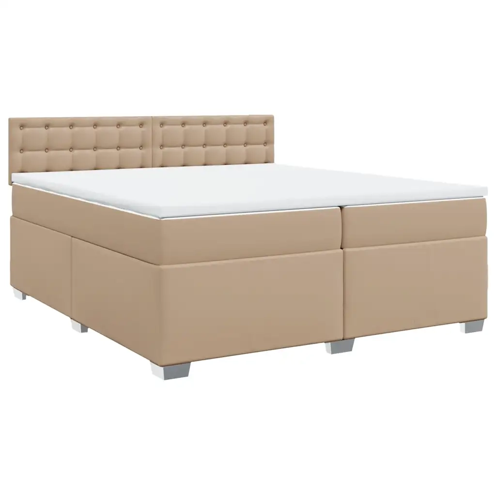 Giroletto a Molle con Materasso Cappuccino 200x200cm Similpelle 3286139