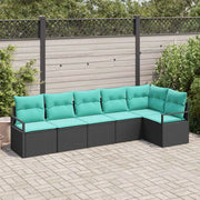 Set di divani 6 pcs Nero polyrattan