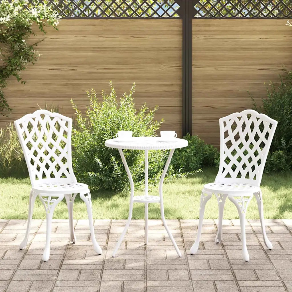 Sedia da Giardino 2 pcs Bianco 39 x 40 x 87cm Alluminio 42002396