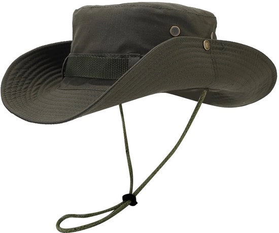 Cappello da sole, protezione respirante Cappello da pesca Larga fascia Cappello da safari Cappello a rete respirante per campeggio escursioni viaggi - Verde scuro