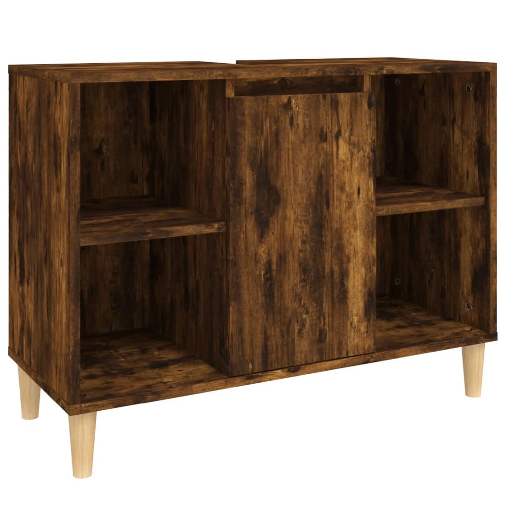 Mobiletto sottolavabo da bagno 80 x 33 x 60 cm in legno ingegnerizzato marrone 02_0006819