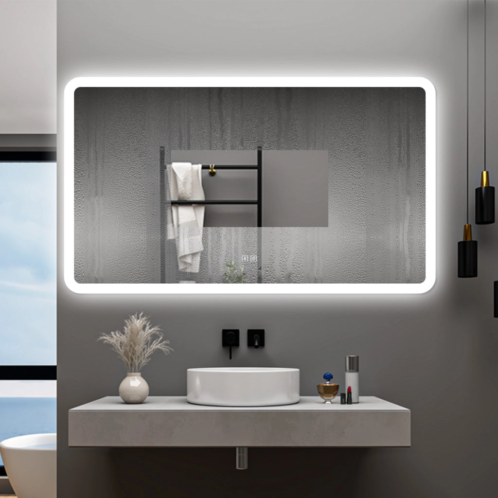 AICA Specchio da bagno  70 x 120 cm, dimmerabile, Blue tooth, Funzione Memoria, antiappannamento, 3 colori