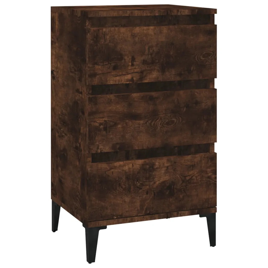 Comodino | Armadio da Notte | Mobiletto da notte Rovere Fumo 40x35x70 cm Legno Multistrato