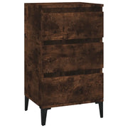 Comodino | Armadio da Notte | Mobiletto da notte Rovere Fumo 40x35x70 cm Legno Multistrato