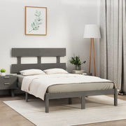 Giroletto-Struttura Letto Grigio in Legno Massello 200x200 cm 849708
