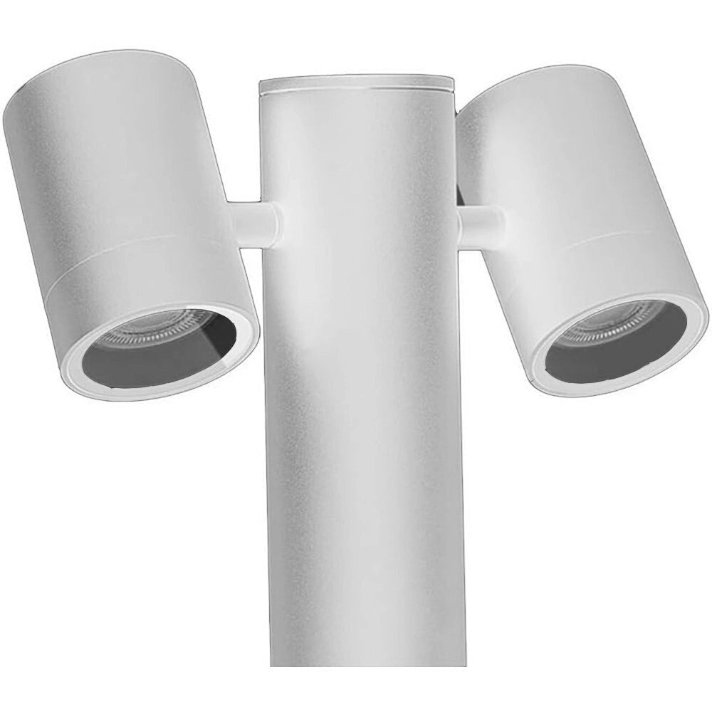 Trade Shop - Lampione Giardino Moderno Con Diffusori Orientabili Lampada Attaco Gu10 Ip44 539pb-b440 - Bianco