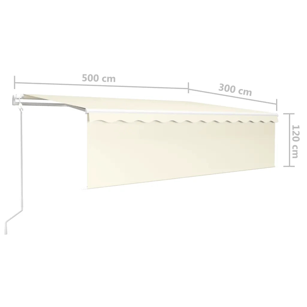 Tenda Automatica con Parasole Sensore Vento e LED 5x3 m Crema 3069352