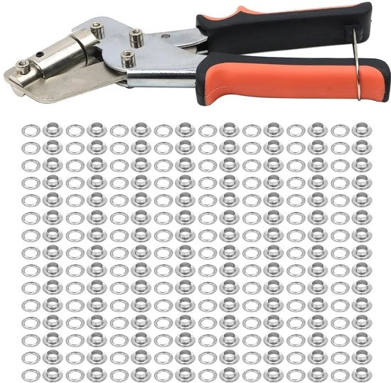 Set di Tangenti per Orecchie 300 Orecchie - Tangente per Bordo - Acciaio Inossidabile - Stazione di Raccolta Magnetica - Per Vele di Pelle e Vele di Copertura - Diametro Interno 10 mm