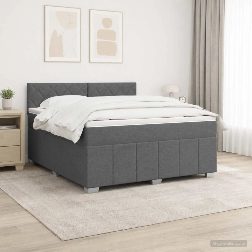 Letto box spring con materasso Grigio Scuro 160 x 200 cm 3452720