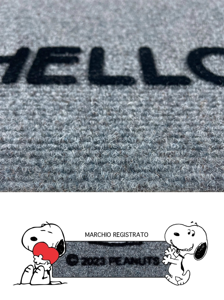 Peanuts Zerbino Ingresso Snoopy Originale Rettangolare 40 x 60 Cm Tappeto Ingresso Asciugapassi Tappetino Antiscivolo Interno Estero Originale Idea Regalo  - Hello