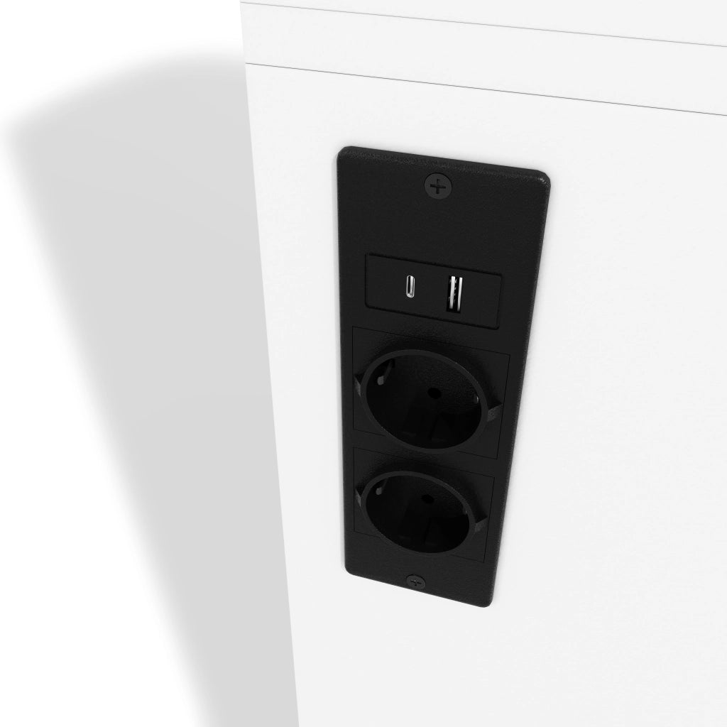 Credenza da cucina con LED app, 3 cassetti e portabottiglie, per cucina e sala da pranzo, bianco, 180 × 105 × 40 cm