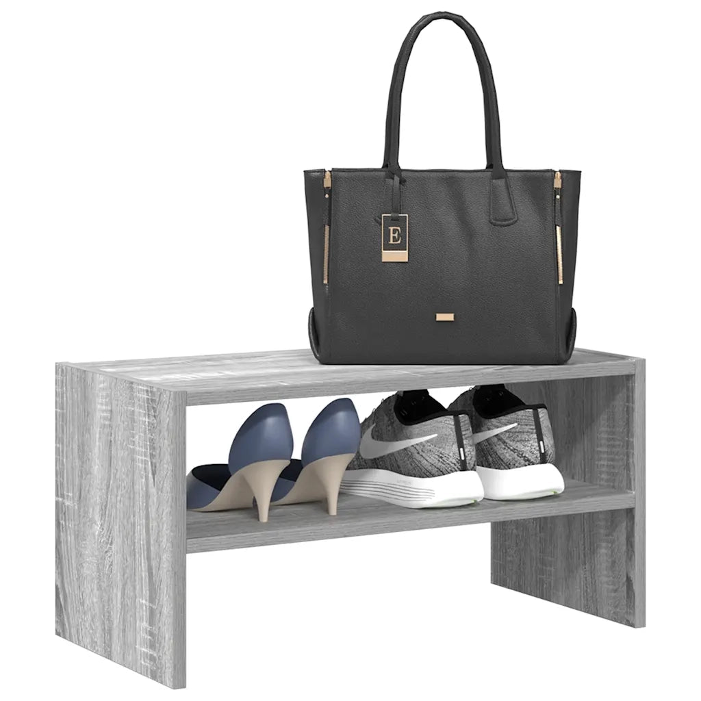 Scarpiera Impilabile-Scaffale per scarpe Grigio Sonoma 60x30x30,5 cm