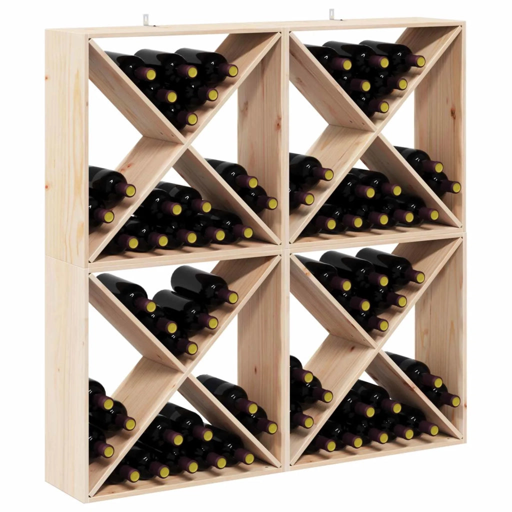 Portabottiglie 4 pcs Naturale 62 x 25 x 62 cm Pino massello 893316