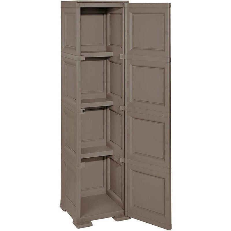 ARMADIO A COLONNA CON 4 MEZZI RIPIANI E 1 ANTA LISCIA WENGÈ DIMENSIONI 40X43X164H CM