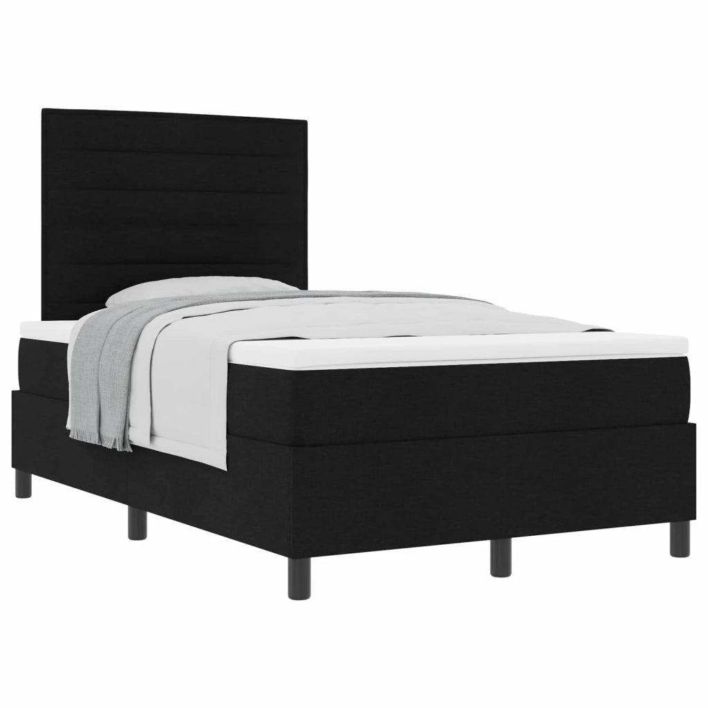Letto a molle con materasso Nero 120 x 200 cm Tessuto 3339303