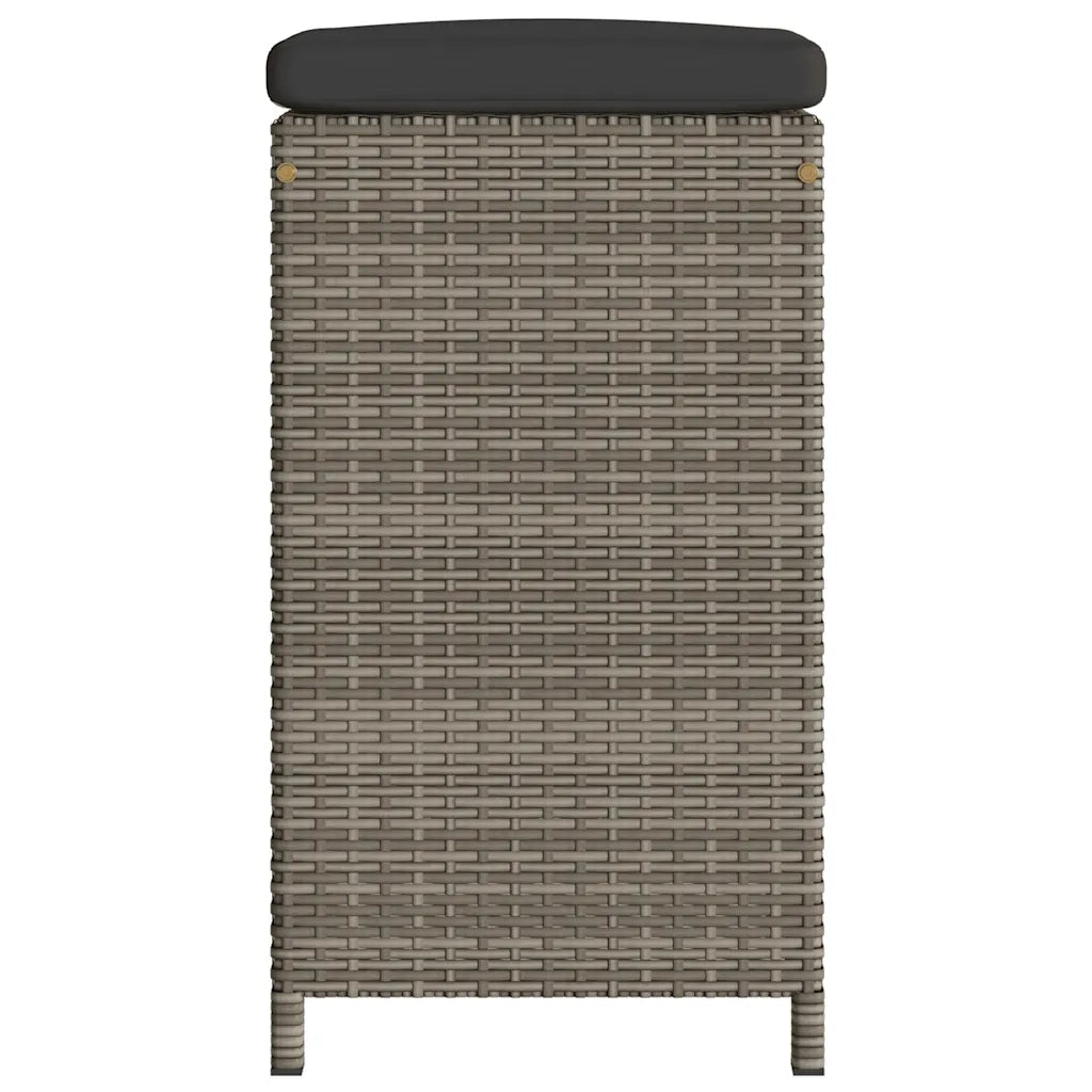 Sgabelli da Bar con Cuscini 4 pz Grigi in Polyrattan CFW3862309