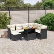 Set Divani da Giardino con Cuscini 8 pz Nero in Polyrattan 3275492