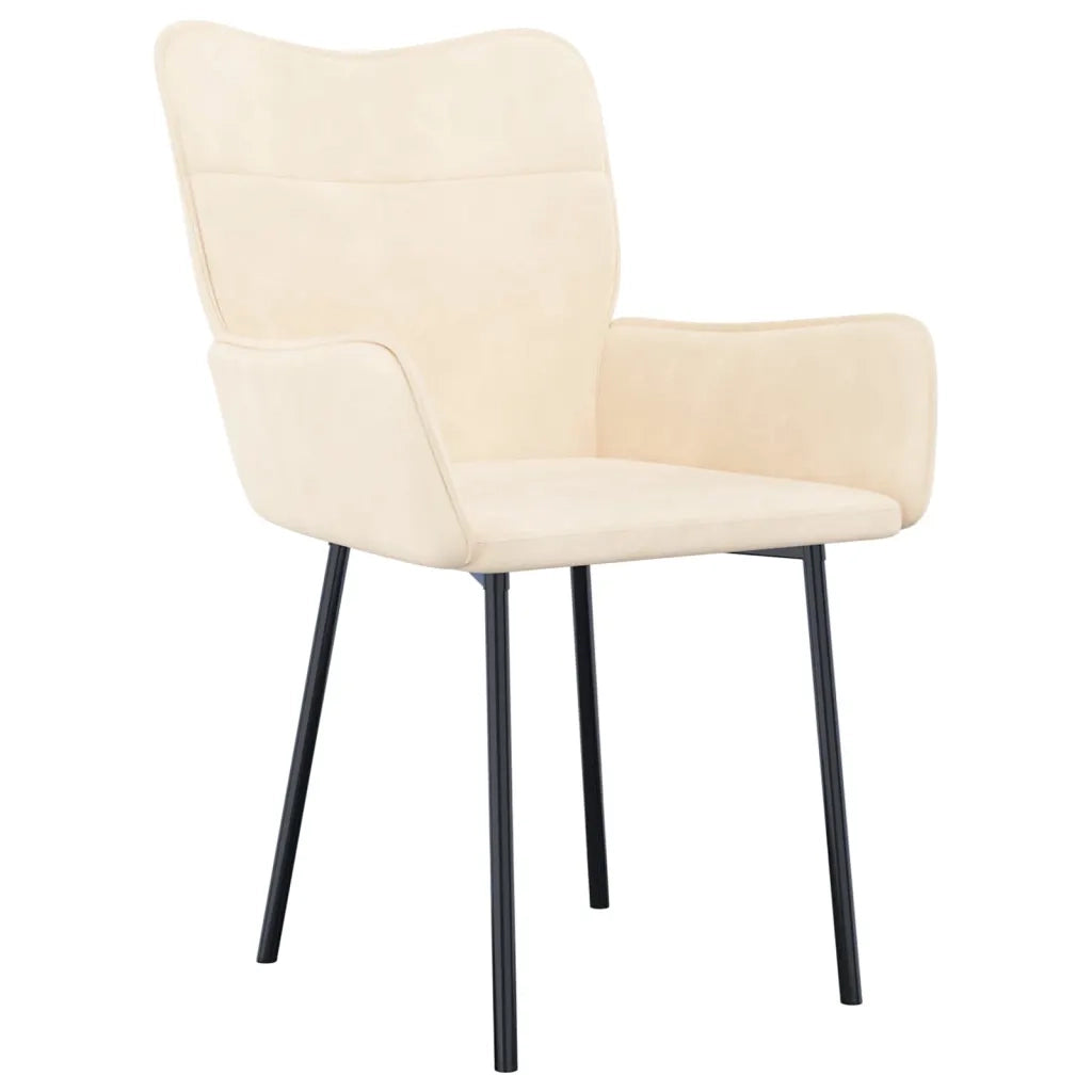 Sedie da Pranzo 2 pz Crema in Velluto cod mxl 60788