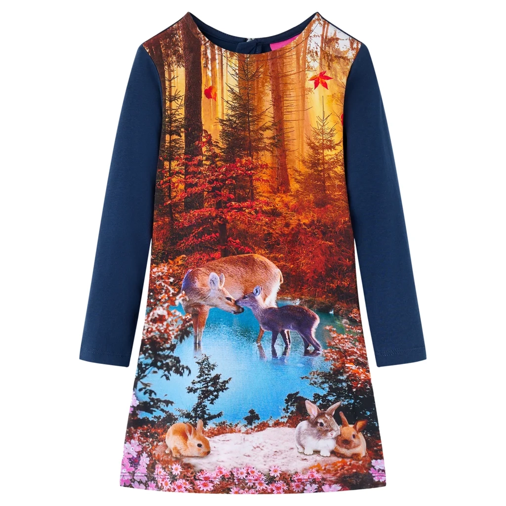 Abito da Bambina a Maniche Lunghe Blu Marino 140cod mxl 132187