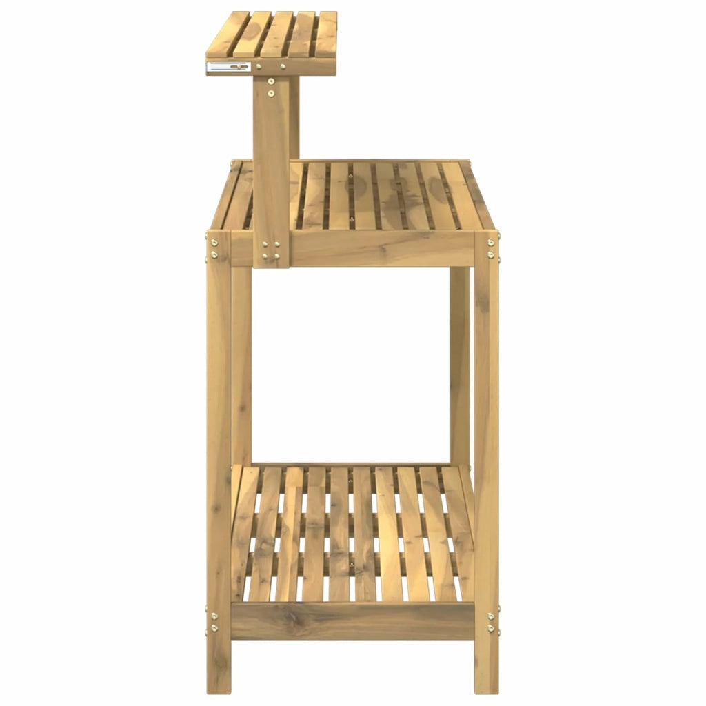 Banco da Giardinaggio Esterno 111,5 x 48,5 x 107 cm Bianco 903087