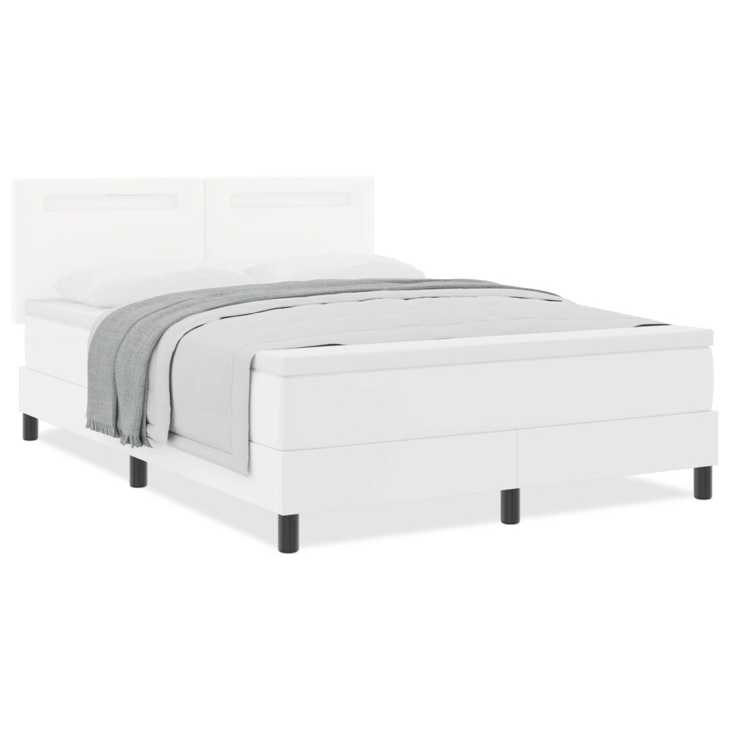 Letto a molle con materasso bianco 160x200 cm in finta pelle