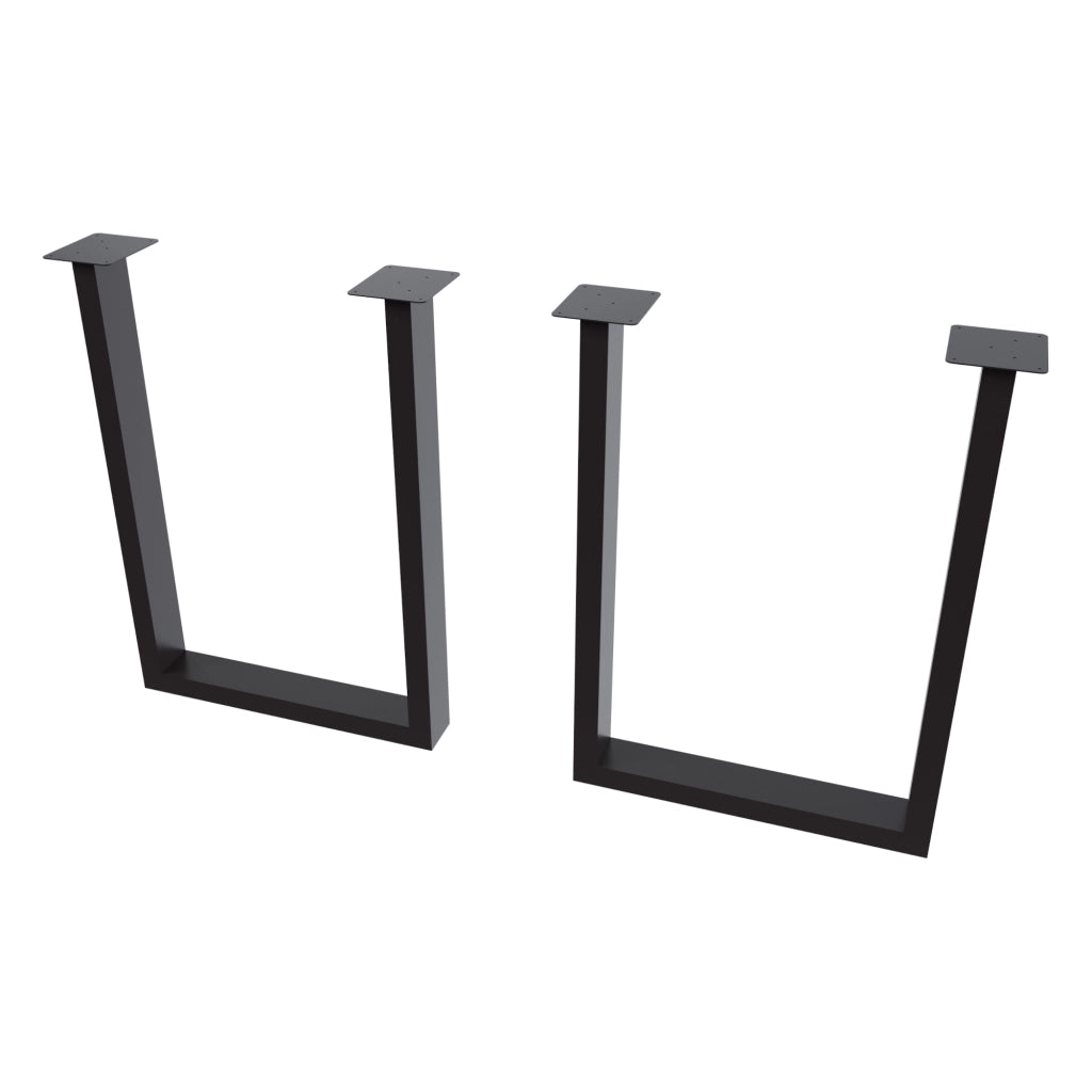 Set di 2 Gambe in Acciaio 'Holsted' per Mobili Fai da Te - Forma di U - Nero Opaco (AxL) 40 x 28 cm [en.casa]