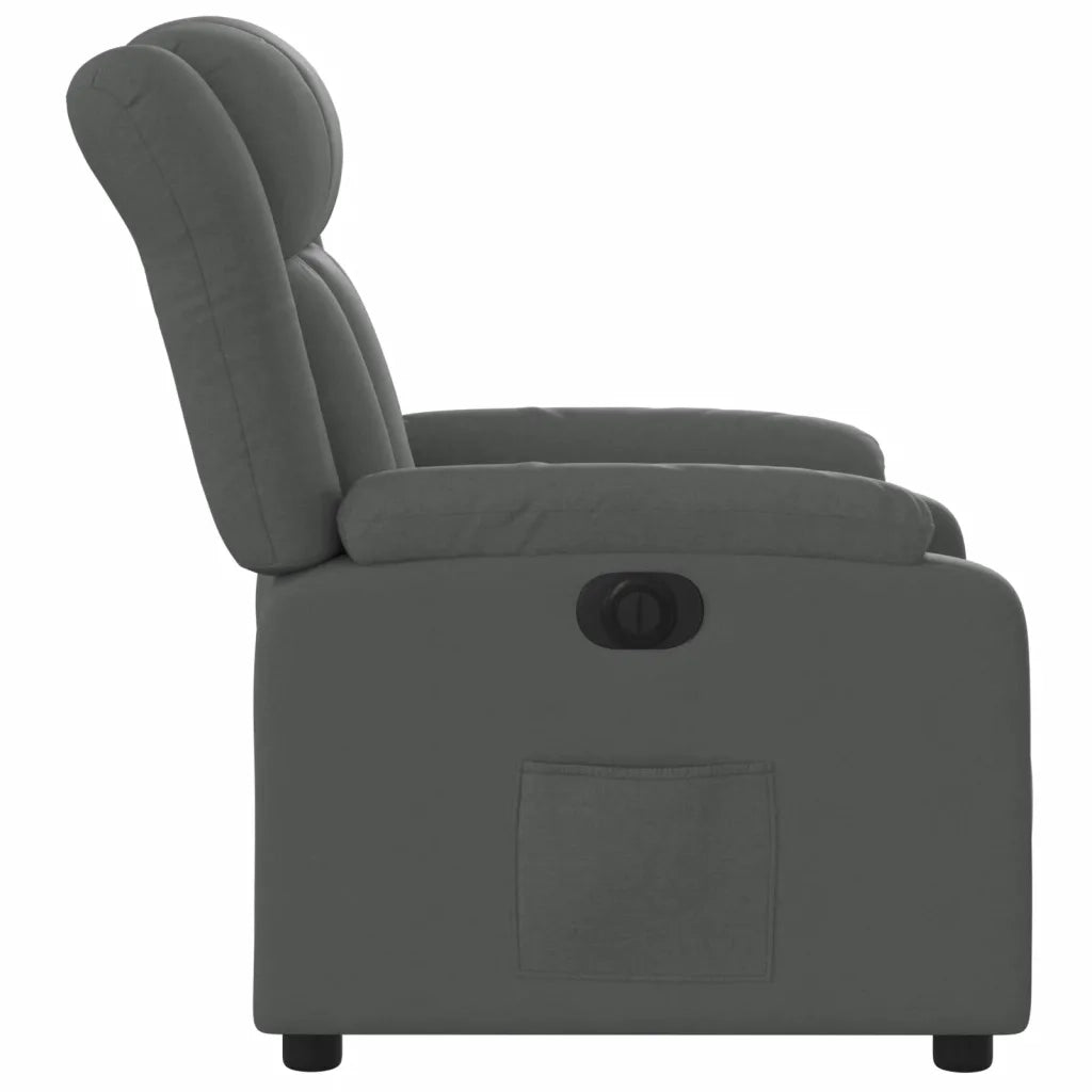 Poltrona | Sedia Relax Elettrica Reclinabile Grigio Scuro in Tessuto