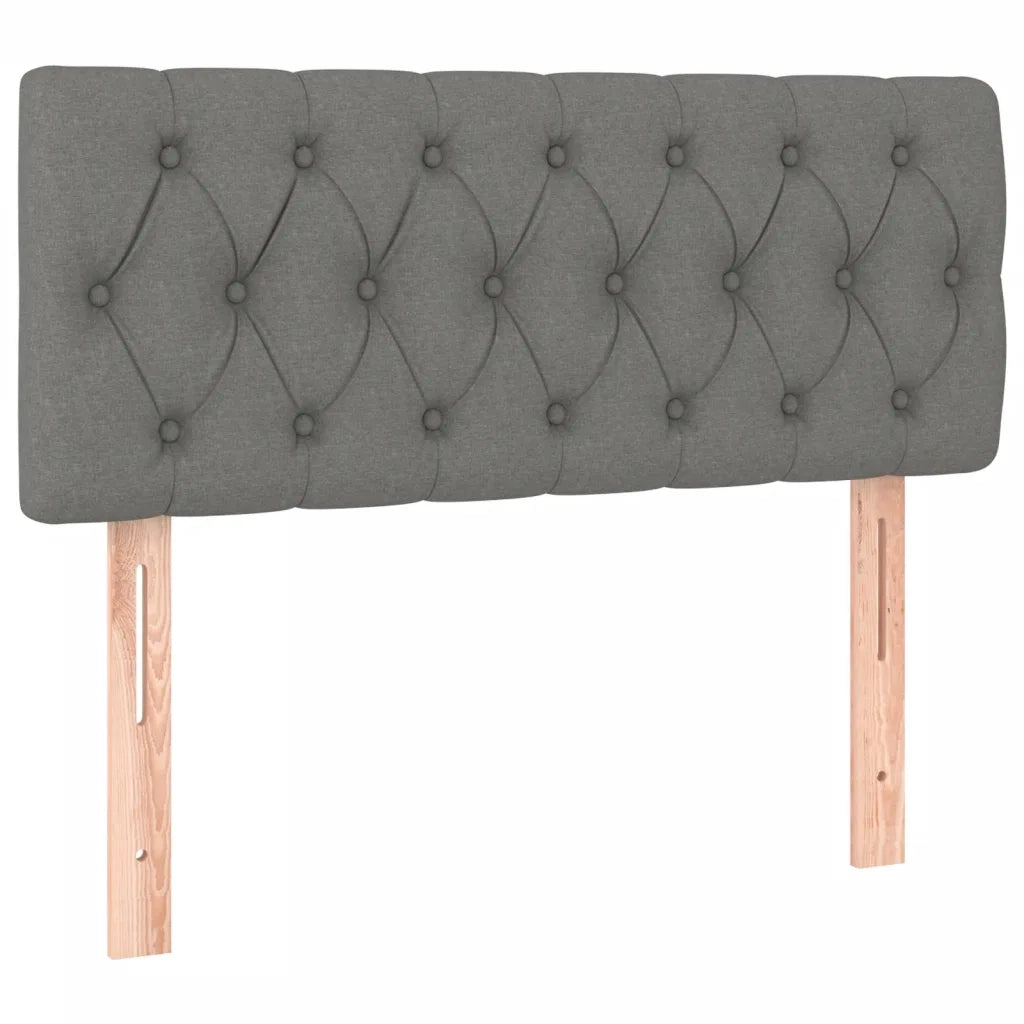 Letto a Molle Materasso e LED Grigio Scuro 120x190cm in Tessuto