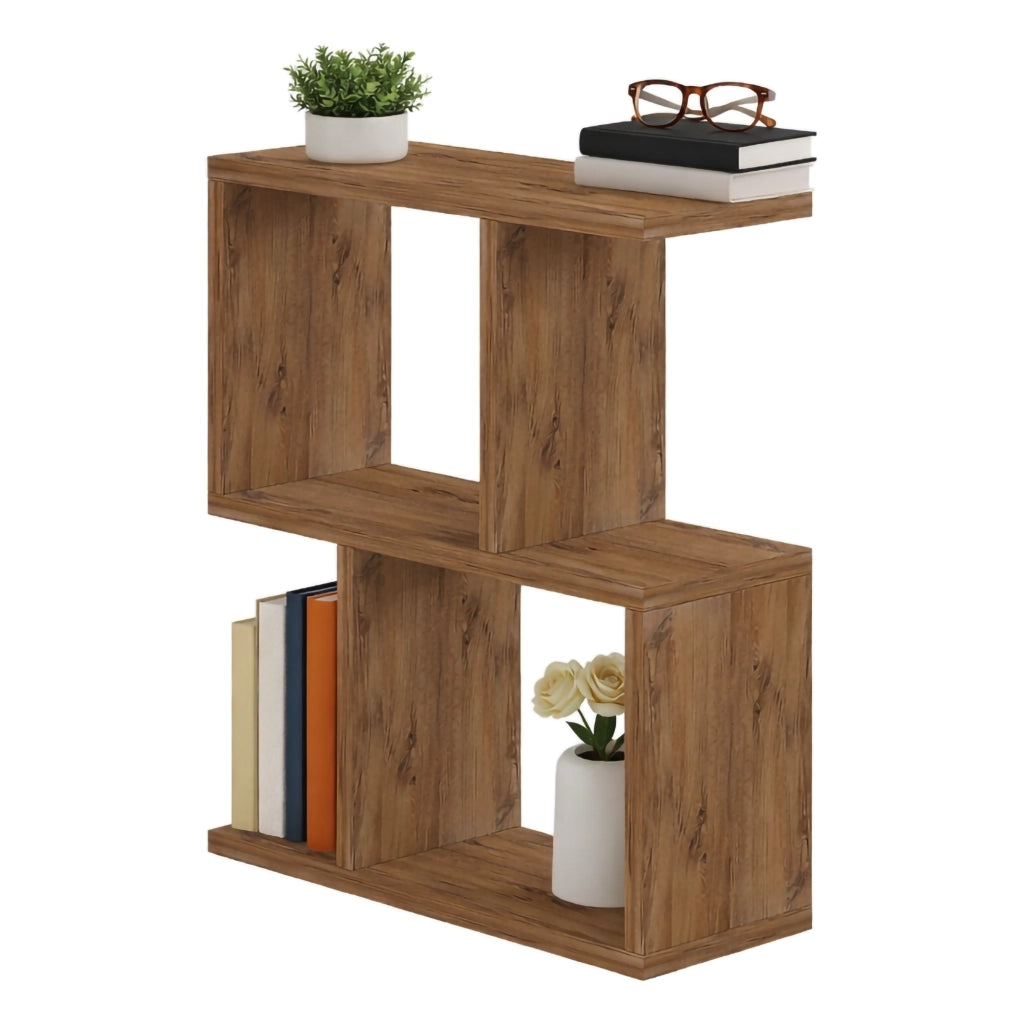 Lauriano, Tavolino da Salotto 2 Vani, 45x17x51h cm Marrone Rovere Scuro