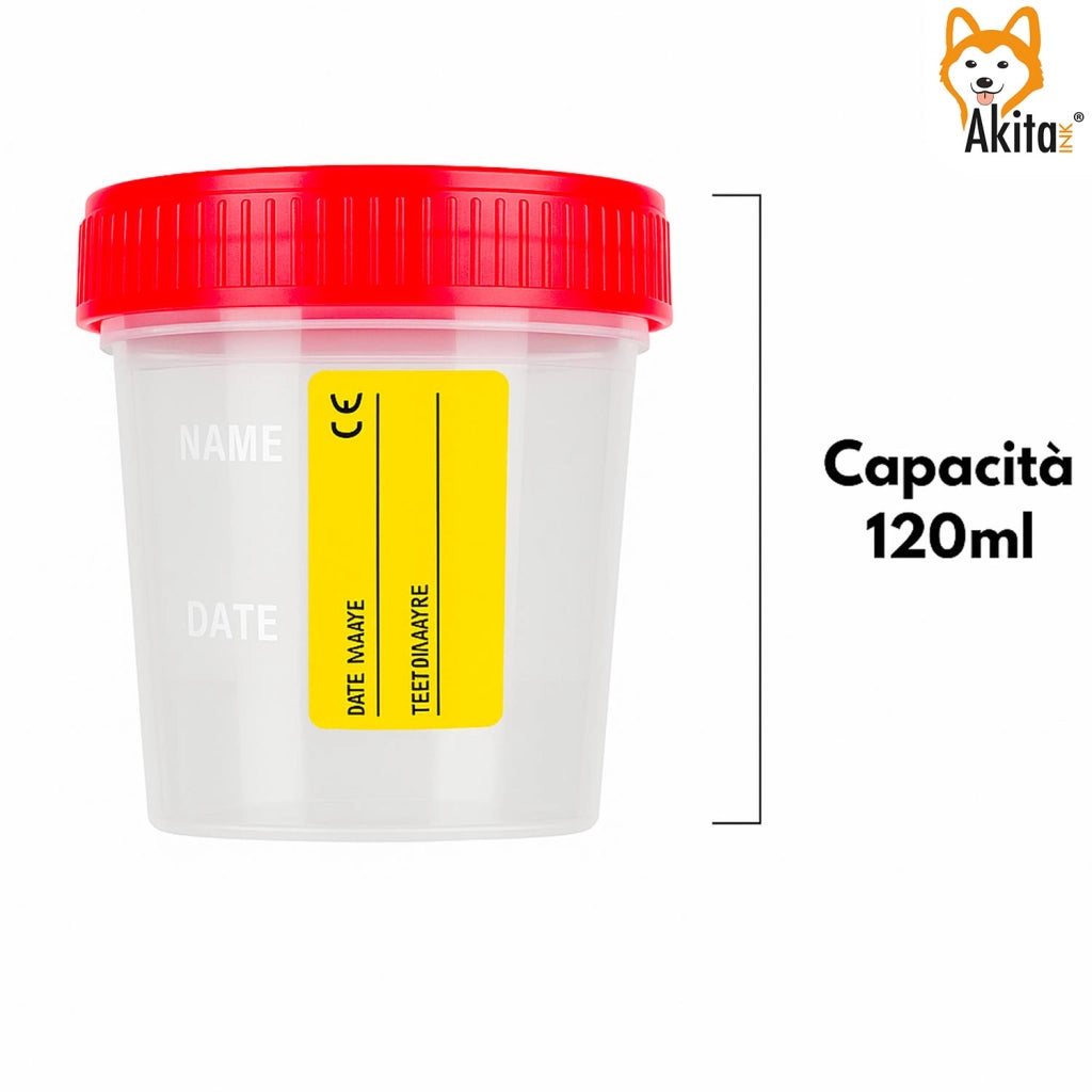 Akitaink 4 Contenitori Urina Sterili 120 ml