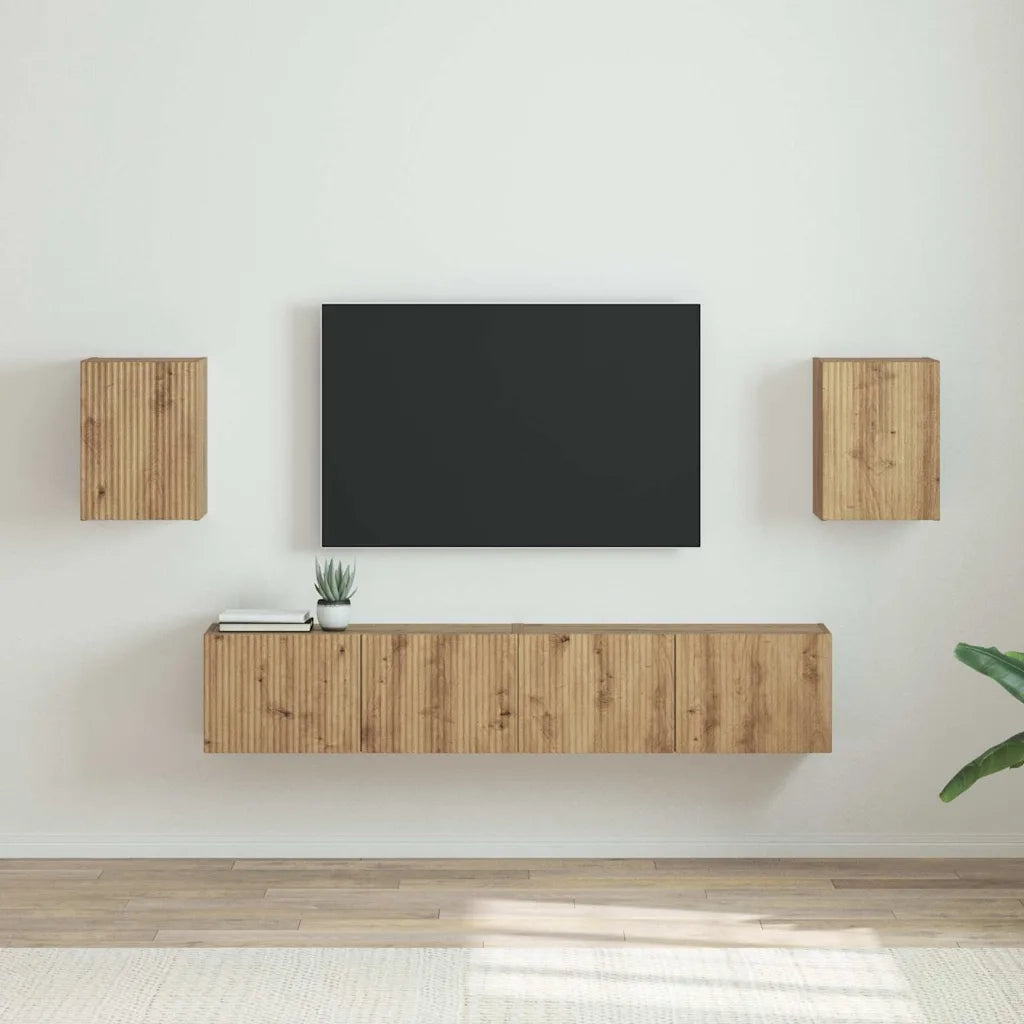 Mobile TV da parete 2 pcs Rovere Artigianale 30 x 31 x 40 cm