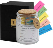 Vaso con Versetti della Bibbia a Colori - Regalo Inspirante - Vetro Sostenibile - Aiuto per lo Studio Biblico - Vaso Riciclabile - Scatola di Regalo Nera - Posizione per la Preghiera