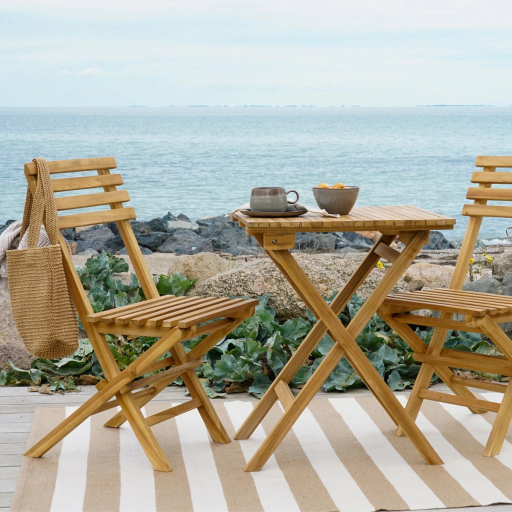 Set di 3 Mobili da Giardino Cuenca, Marrone, Legno, 60x60x75 cm