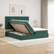 Letto con Contenitore Verde Scuro 200 x 200 cm Velluto 3459846