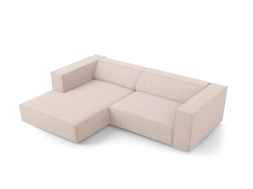 Cosmopolitan Design - Divano angolare sinistro "Arendal" 3 posti in ciniglia beige 