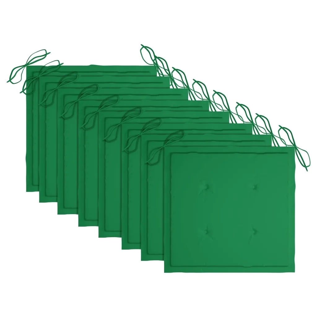 Sedie da Giardino Pieghevoli 8 pz con Cuscini Massello Acacia 3075090