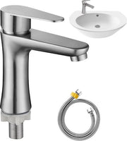 Fonte a getto in acciaio inossidabile Stile moderno - Rubinetto per getto d'acqua fredda per armadio della doccia con tubo di connessione 60 cm