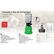 Trade Shop - Lampada A Gas Da Campeggio 190 Gr 1600w Accensione Piezoelettrica Con Paralume -