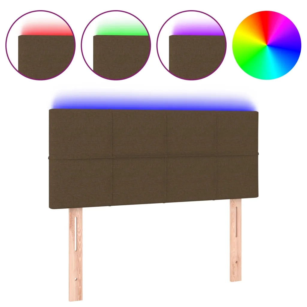 Testiera a LED Marrone Scuro 100x5x78/88 cm in Tessuto 3121605