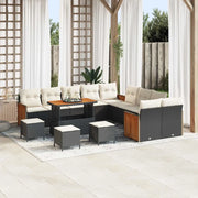 Set Divano da Giardino 18 pcs Nero e Crema polyrattan 3365320