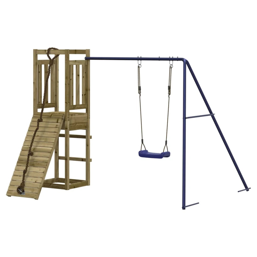 Altalene per parco giochi all'aperto scivolo altalene robuste giochi da giardino 237 x 184 x 169 cm legno di pino impregnato 02_0004742