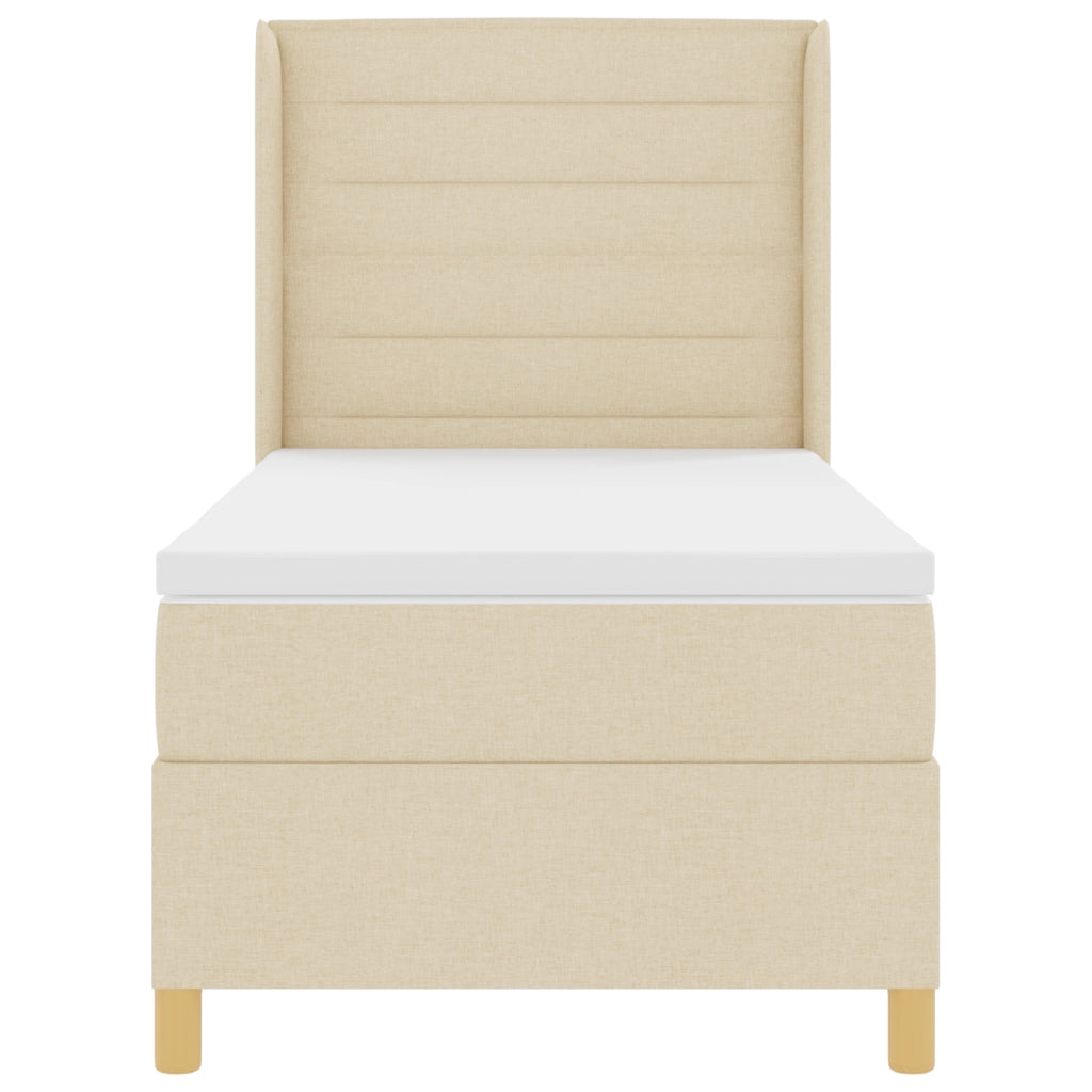 Letto a Molle  con Materasso Crema 90x190 cm Tessuto
